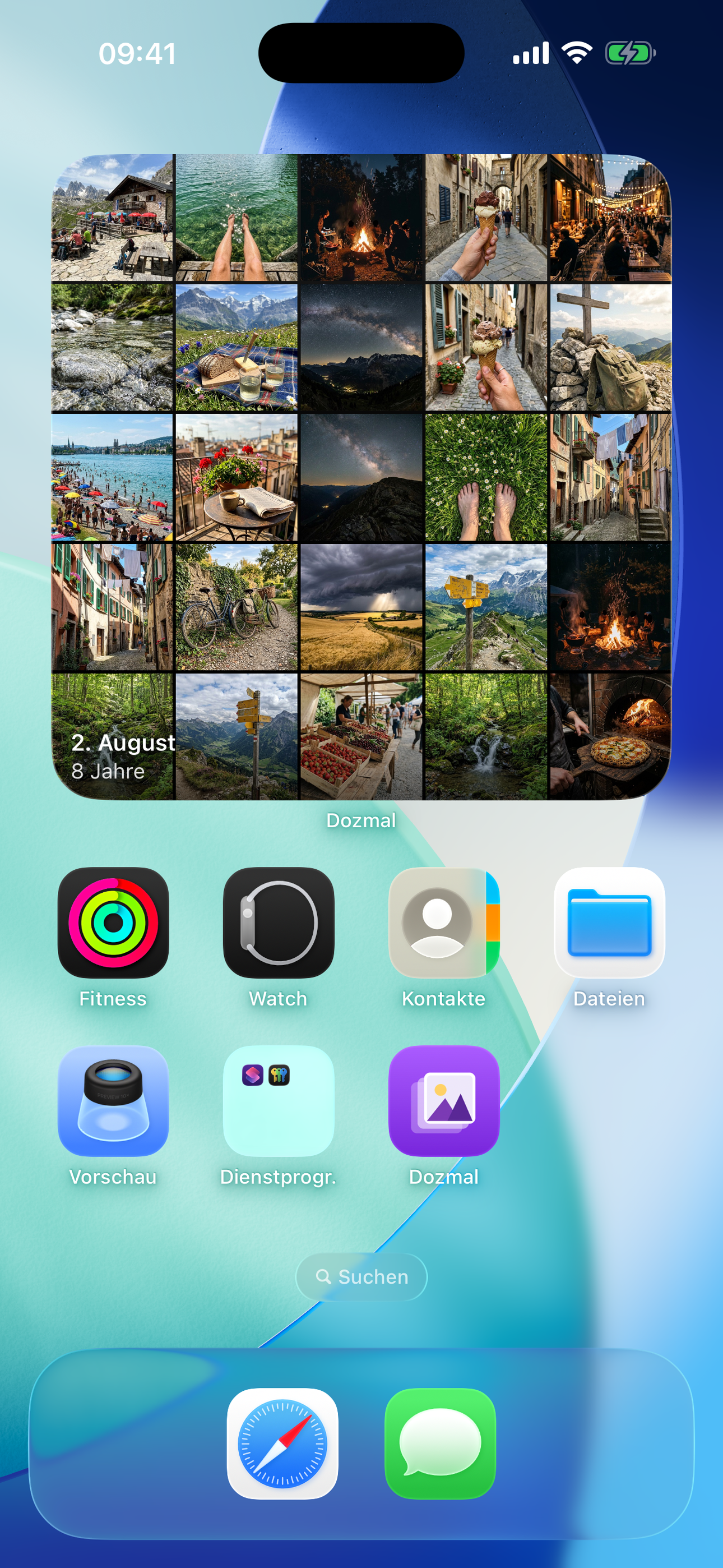 Rückblick-Widget auf dem Home-Screen