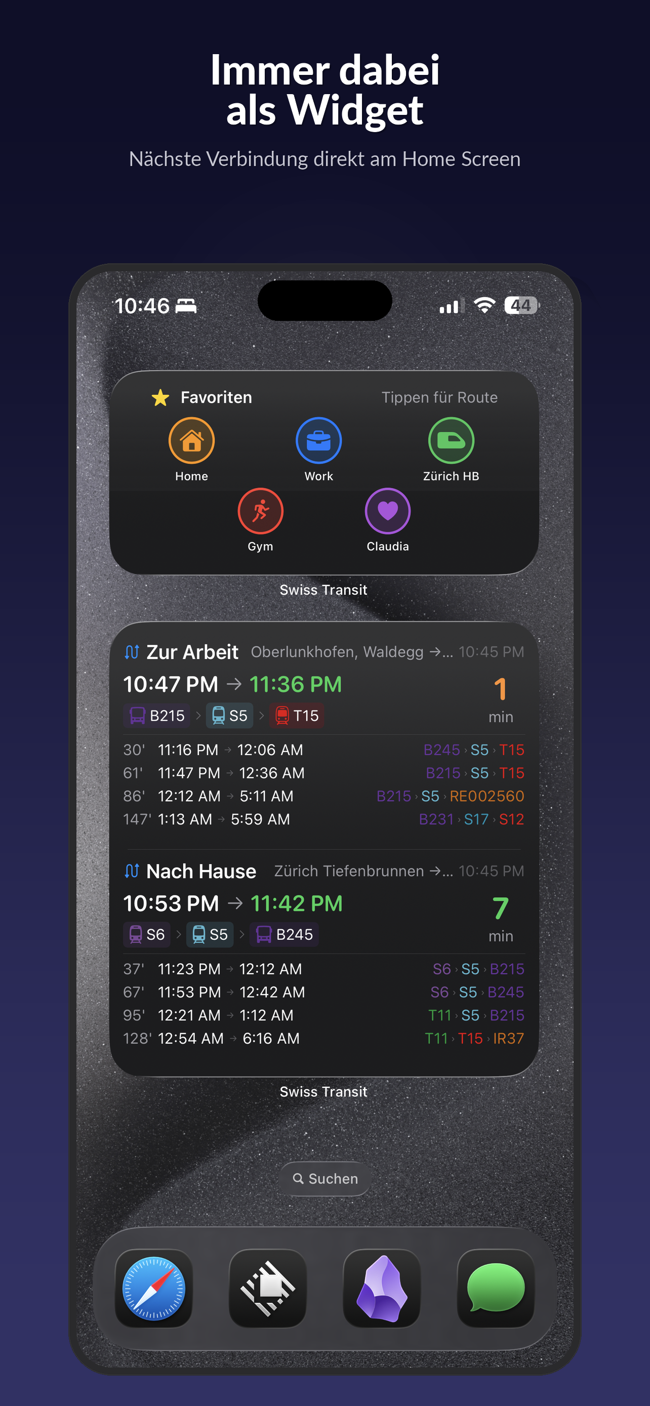 Favoriten-Widget am Home Screen
