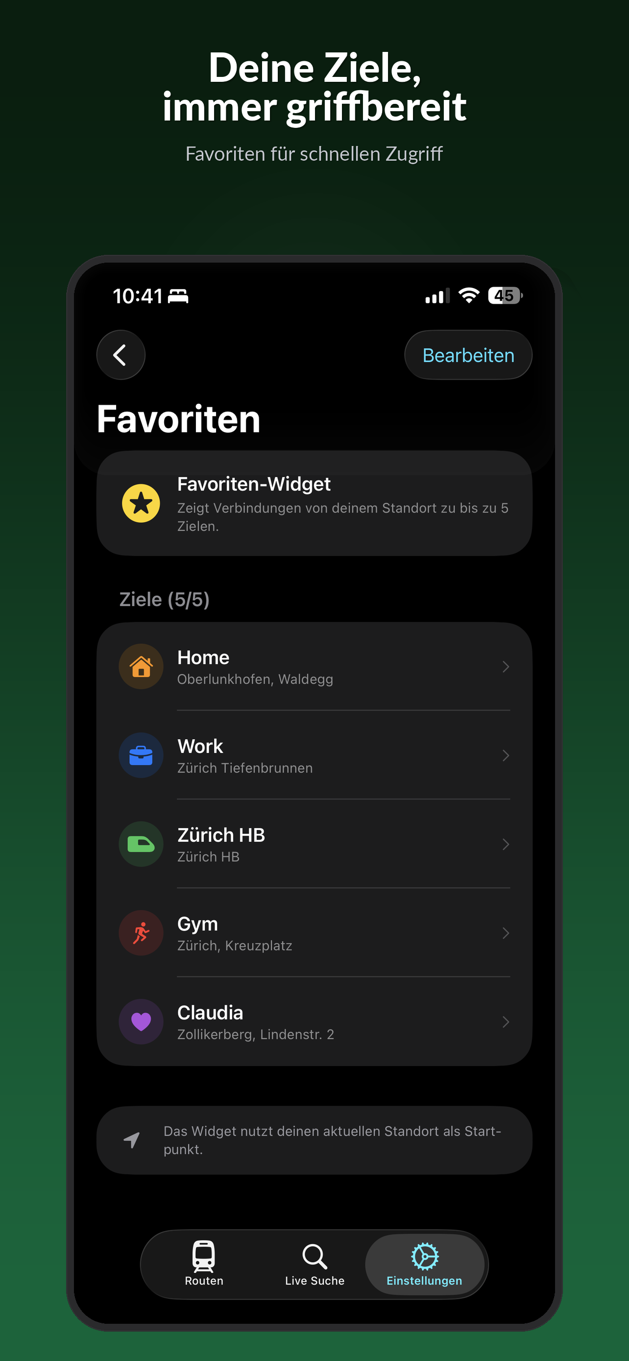 Favoriten verwalten