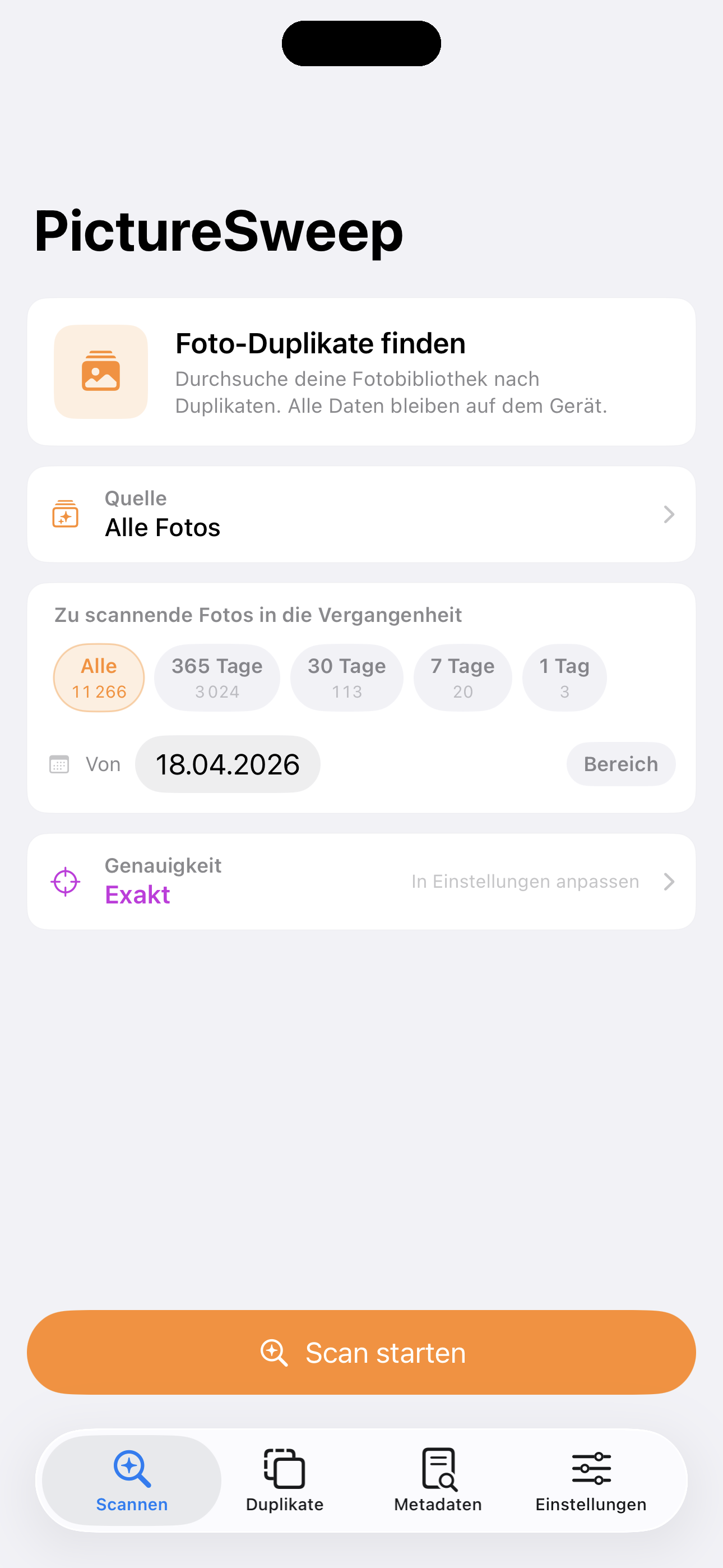 PictureSweep Start