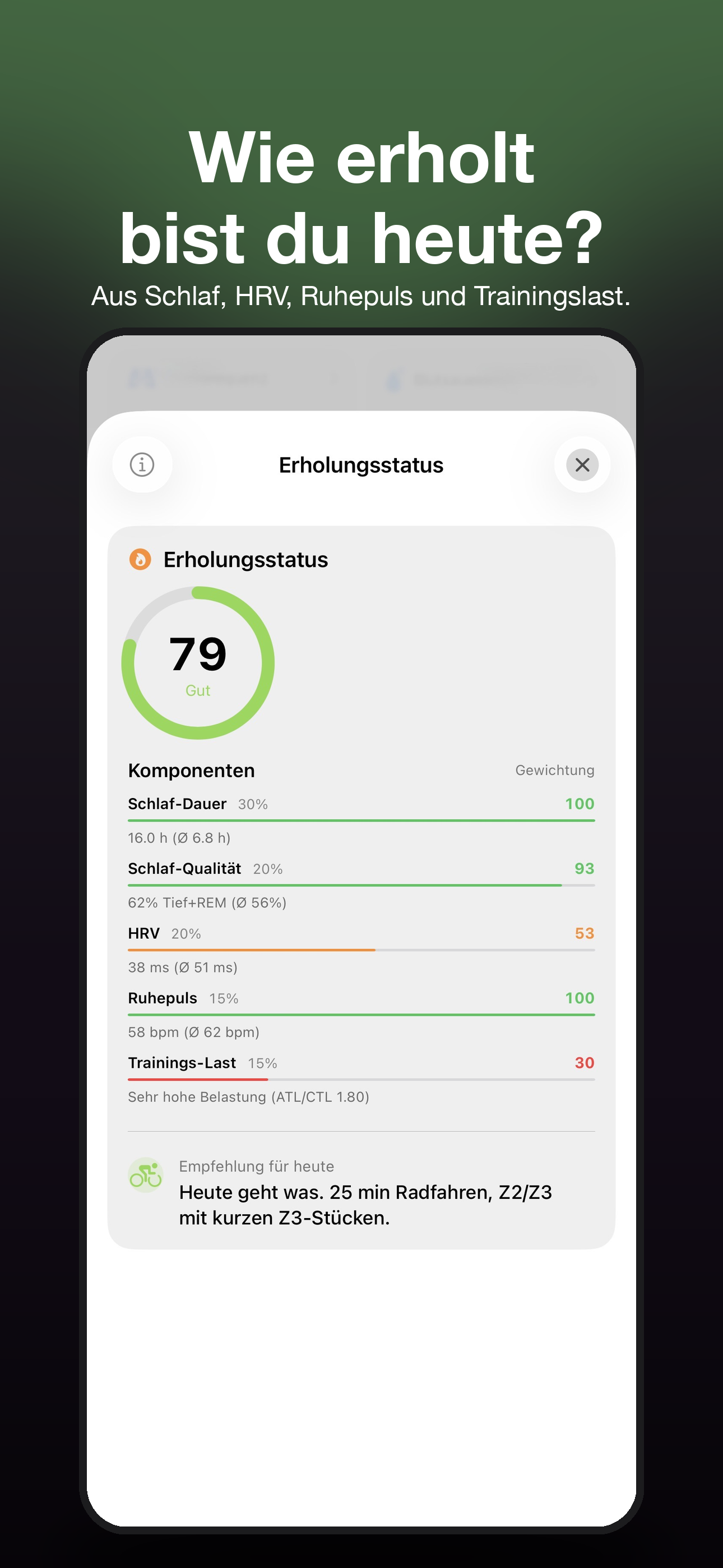 Erholungsstatus / Training Readiness